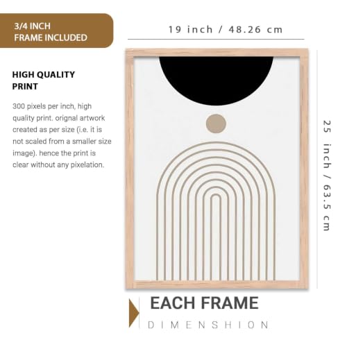 Image of kotart Boho Art Home Decoration Paintings With Frame For Living Room Bed Room Hotel Wall Decor Digital Reprint Set of 3 (19X25 inch)