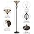GyroVu Tiffany Floor Lamp, Torchiere Floor Lamps with Stained Glass, 71 Inch Tall Floor Standing Reading Light for Living Room Corner Bedroom Home Office, Bulbs Included