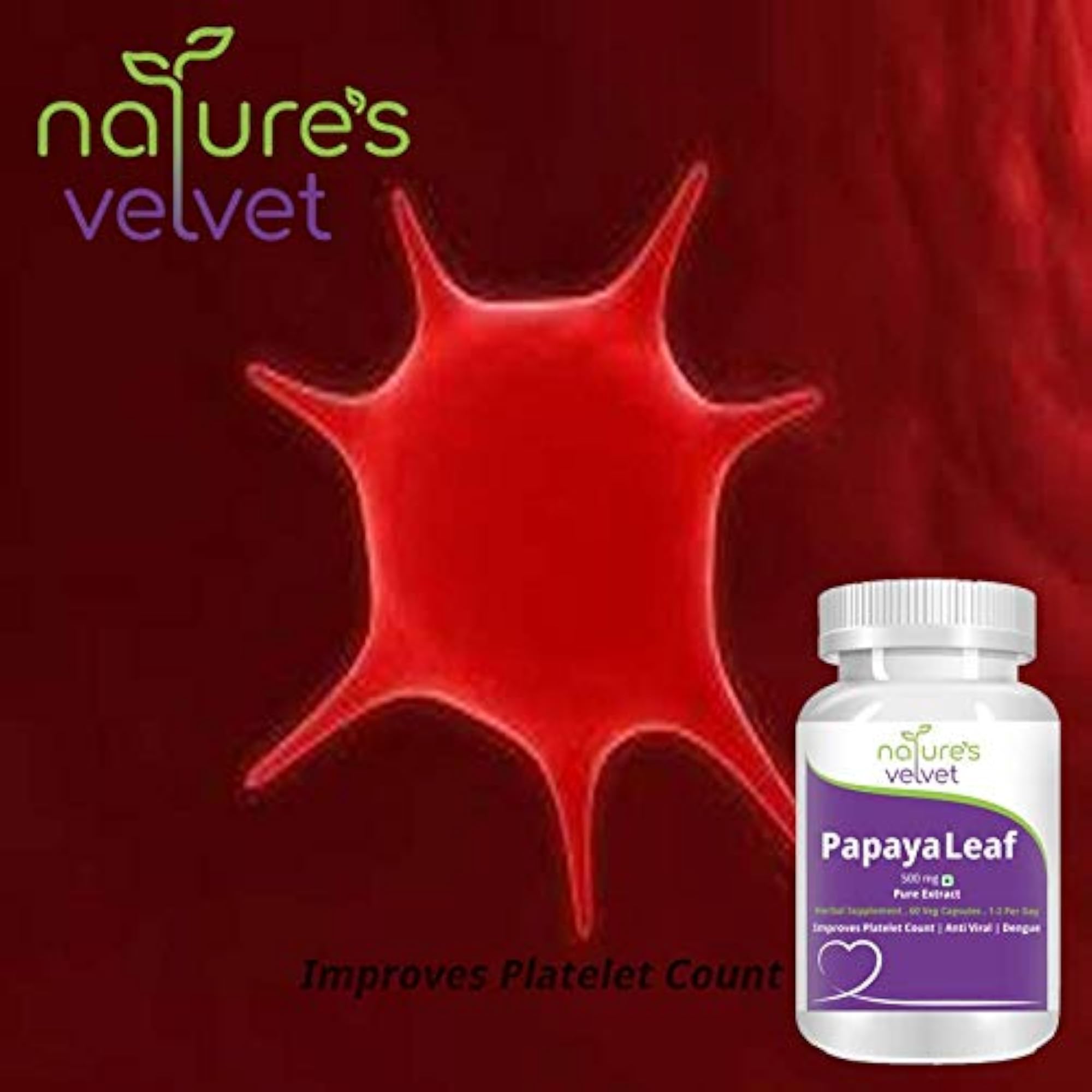 Nature's Velvet Papaya Pure Extract 500mg Veg Capsules