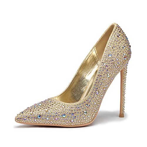 Stilettos classiques à talons hauts de 12 cm avec bout pointu et finition luxe