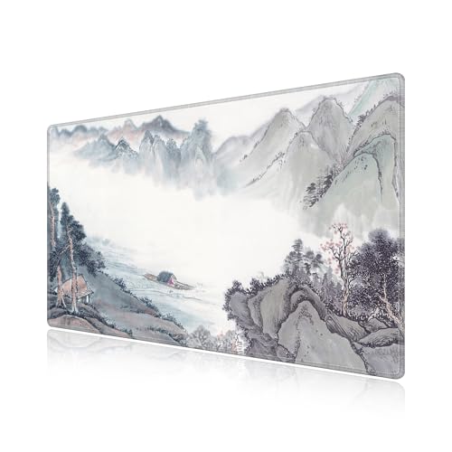 Tapis de souris gaming LL-COEUR paysage gris pour un bureau ordonné et élégant