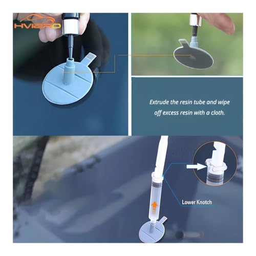 Kit de reparacion de parabrisas de coche con resina UV para grietas de vidrio 7