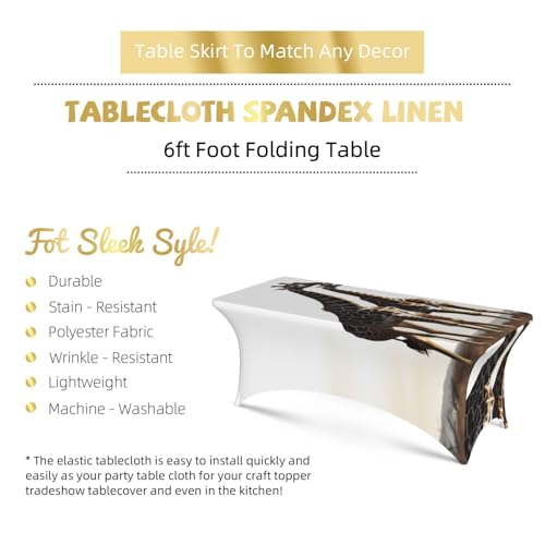 Nappe de table extensible girafe africaine lavable pour buffet de cérémonie - 6