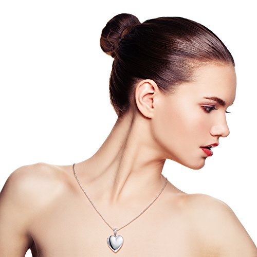 Miclee Women Photo Locket Necklace Heart Shape Locket Necklace Includes 19.7 Inch Stainless Steel Chain With Gift Box #TOP1
