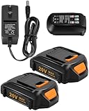 Fayeey Replacement Worx 20V 2Pack 3.5Ah Battery and Charger Starter Kit, WA3520 Lithium Battery and Charger WA3742 Fit with Worx 20-Volt Cordless Power Tools