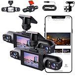 Wireless Dash Cam Front and Rear Camera System, Rechargeable Dash Cam No Wires, 4 Channel Dash Cam 1080p Full View Car Dashcam System, App Control, Adjustable Lenses, Night Vision (2pcs)