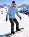 KEFITEVD Damen Skijacke Winddicht Atmungsaktiv Softshelljacke Hellblau XL