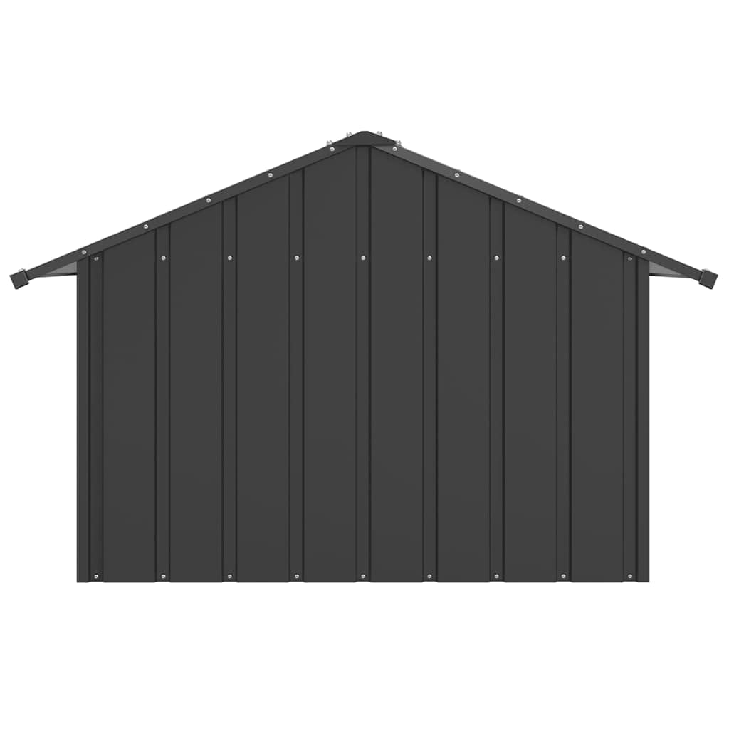 Niche pour Chien Extérieur Métal, Chenil d'extérieur Enclos Cage pour Chien avec Toit Noir 83x130x85 cm Acier galvanisé
