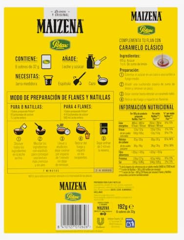 Maizena Préparation en Poudre pour Flans et Natillas, Sans Gluten, 192g (24 Flans, 48 Natillas)-2 boîtes