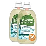 Seventh Generation Laundry Detergent, Ultra Concentrated EasyDose, Alpine Falls, (66 Loads Each), 23.1 Fl Oz, Pack of 2 (Packaging May Vary)