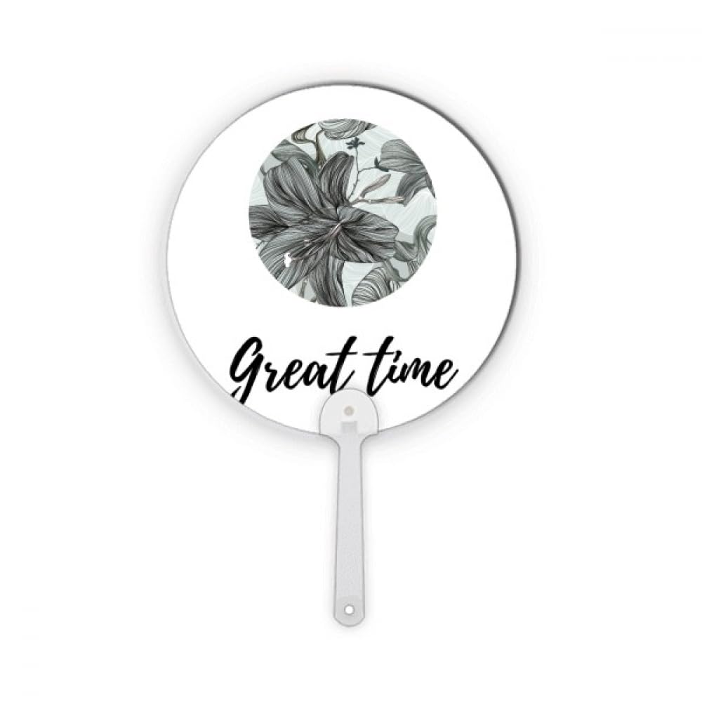 Éventail rond Lily Dessin Art fleur pour cadeau invités et mariages