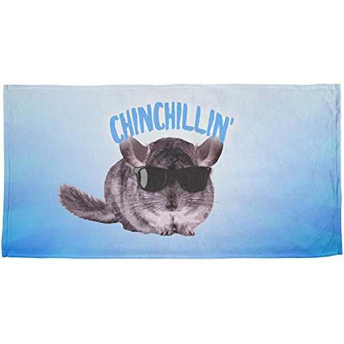 Old Glory Chinchillin Chinchilla Sunglasses Beach Towel, Bath, Shower, Pool, Swimming, Vacation, Novelty Funny Pet Blue 30” X 58” #TOP16