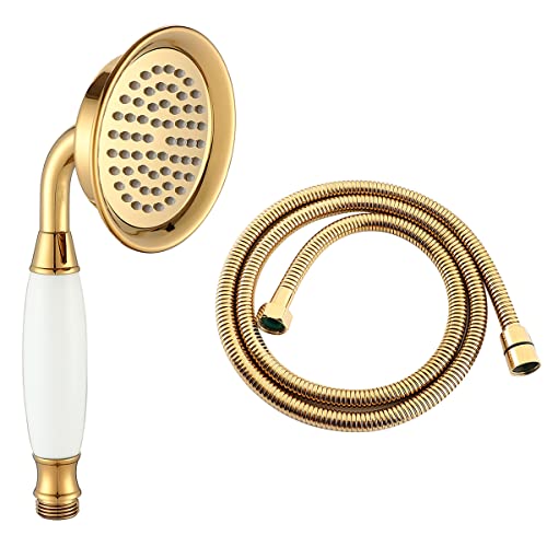 Cabezal de ducha manual tradicional Shile oro redondo