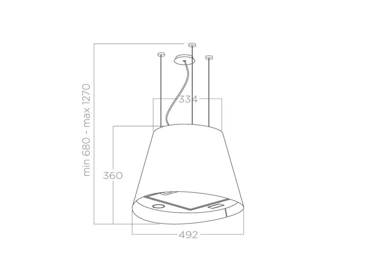 ELICA JUNO URBAN ZINC/F/50 CAPPA ISOLA 60CM 600 m³/h 67 db(A) 250 W PRF0147730B