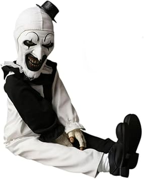 Mezco Terrifier Art The Clown Roto Plush 18-Inch Soft Doll in Clown Costume with Pom-Pom and Ruffle Detailing