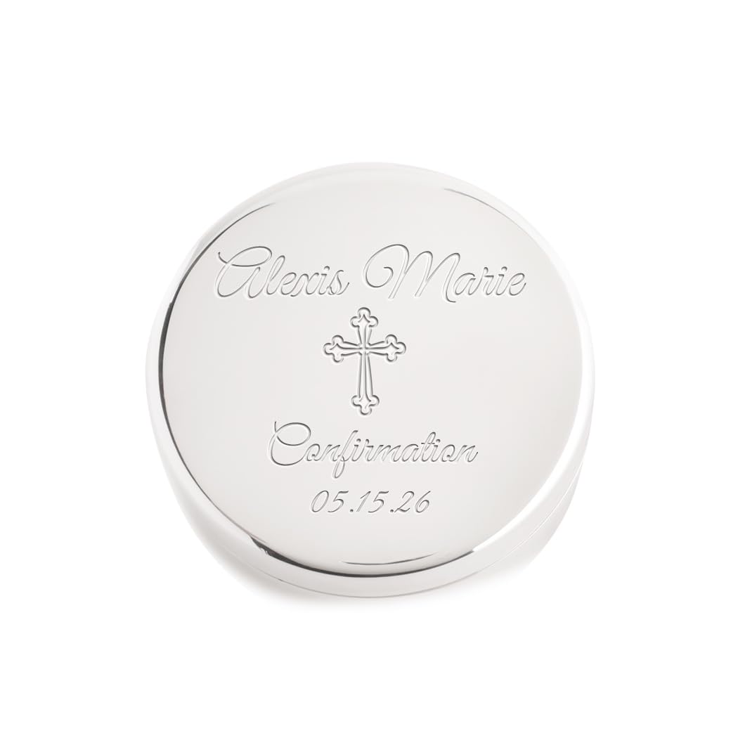 Cherished Moments Personalized Confirmation Round Jewelry Box