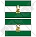 ANDALUSIA Andalousie Drapeau ESPAGNE Andalousie Espagnol, 75mm Vinyle Autocollants, x2 Stickers