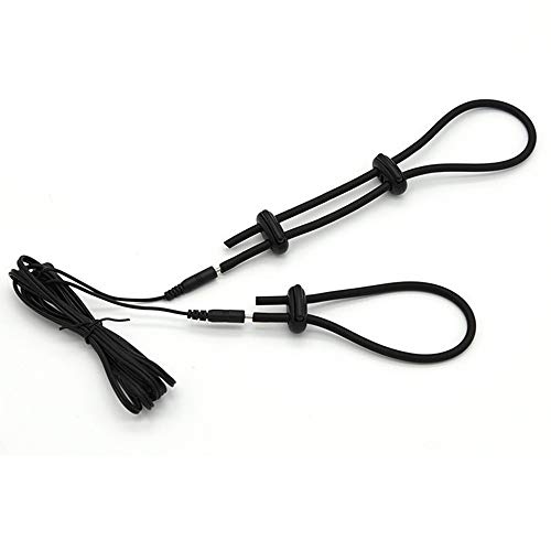 Semaxy ペニスリング 男性用 ダブルリング 8字形 シリコン製 調整可能糸形ペニスリング 2種類の内径 ブラック - 画像1