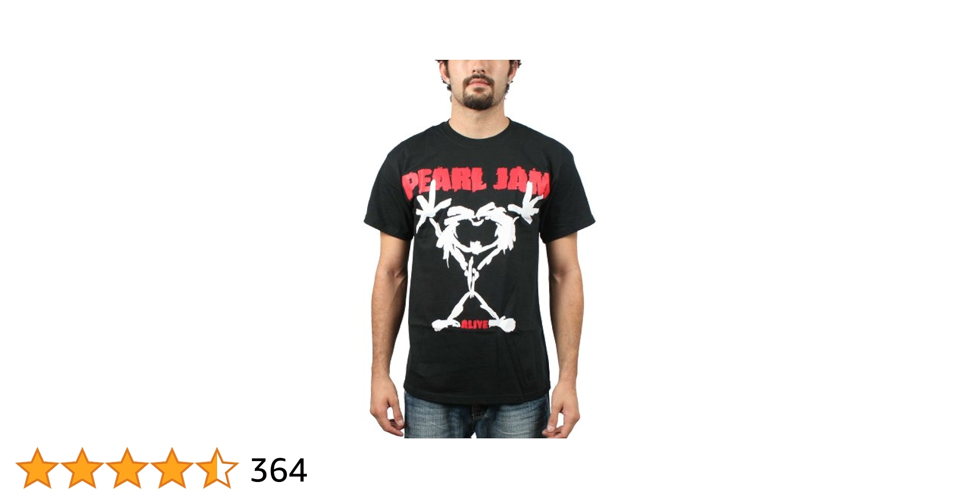 Amazon.com: Pearl Jam Stick Man Men's T-Shirt - Black (Large