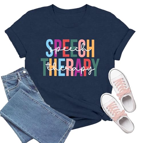 Speech Therapy Shirt for Women Speech Language Pathologist Shirts Therapist Tee Tops