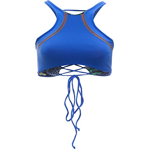 Maaji Women's Bluescreen Surfer High Neck Top Blue Swimsuit Top