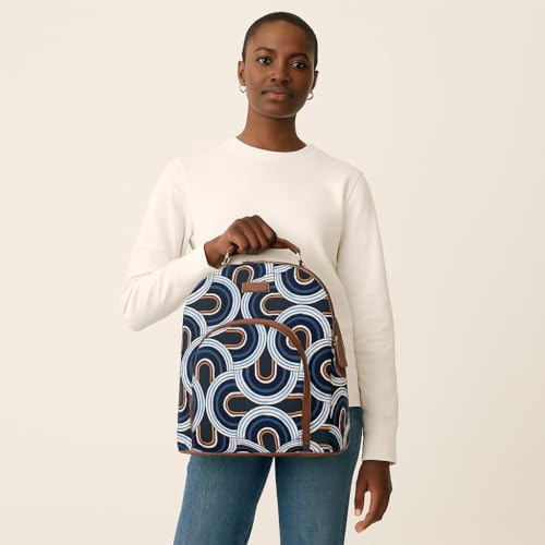 Abstract Print Hand Crafted Printed Backpack for Women – Fabric Daypack & Shoulder Bag for Office, Travel & Work2