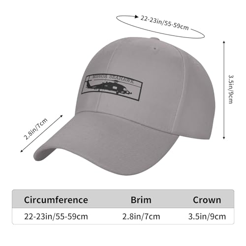 MH-60 Seahawk Silhouette Baseball Cap Dad Hat Outdoor Sports Casual Style Gray - Thumbnail 6