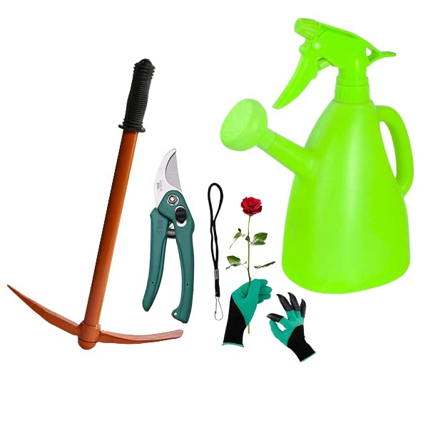 A TO Z HUB Pack of 4 Useful Gardening Tools Combo for Home/Balcony/Terrace/Indoor/Outdoor Gardening,Tiller,Garden Sprayer, Cutter,Garden Gloves (Tools Combo 5) (B0C2Q9813N) Amazon Price History, Amazon Price Tracker