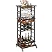 IBUYKE Botellero Vino con Ruedas,Carrito de Bar de 4 Niveles, botellero Vino de pie,botelleros para Licor Whiskey Vino,Mini Bar rodante para salón de casa,Comedor,sótano,Marrón TMJ912H