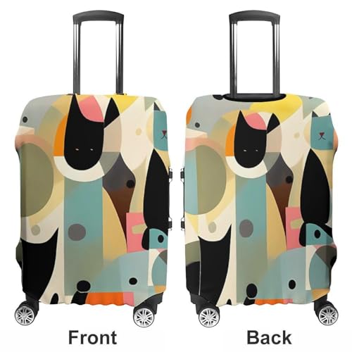 Carry on Luggage Cover Modern Art Cat Suitcase Covers for Luggages Tsa Approved Travel Luggage Sleeve Protector Elastic Suitcase Protector Anti-Scratch Washable Fits 19-30 Inch Case -S3