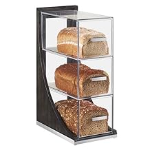 Cal Mil 3815-87 3 Tier Bread Box، Cinderwood، 6.5 "" x 13 "" "، Brown / Silver