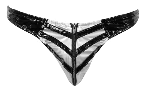 Slip en vinyl noir et argent Black Level Homme en taille M