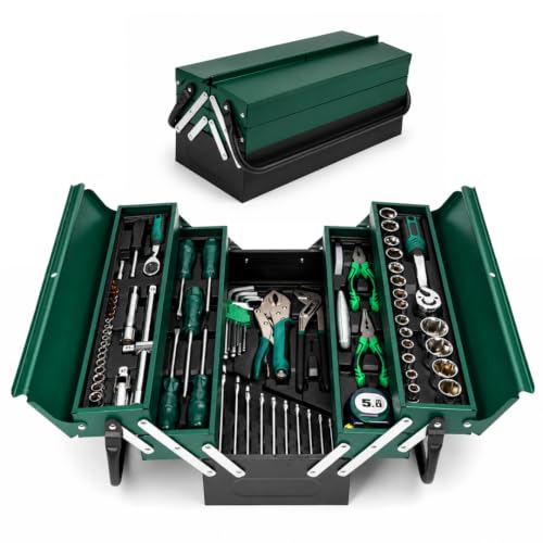 Image of JPT 85-Piece Mechanics Tool Set, Garage Repair Kit with Tool Box