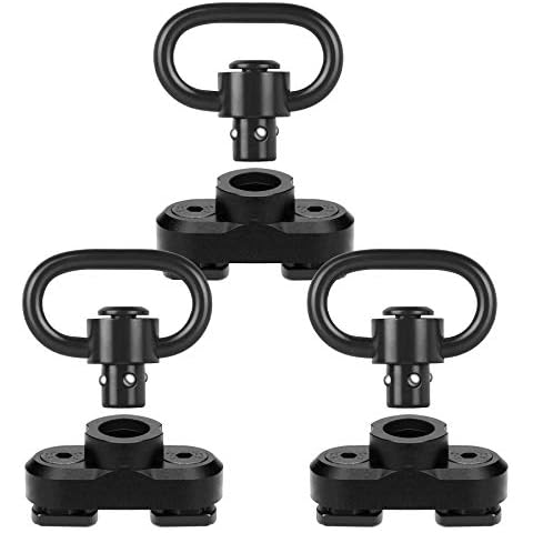 Yutetuter 3-Pack Sling Swivel 1.25” Loop with Sling Adapter for M-Rail System Heavy Duty Detachable Push Button Swivels Cover