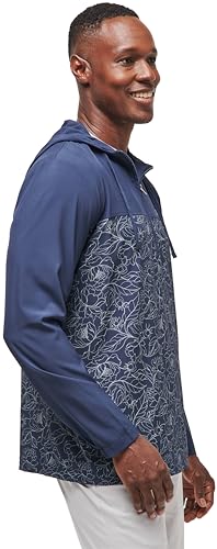 TravisMathew Men's Blooming Orchid Quarter Zip Hoodie, Total Eclipse (US, Alpha, Large, Regular, Regular)3