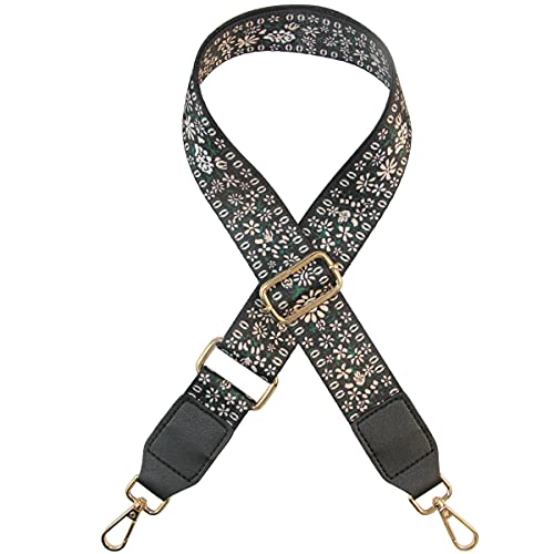 Image of Duwi Wide Handbag&Purse Strap Jacquard Woven Guitar Style Multicolor Replacement Strap Canvas Adjustable Crossbody Bag Strap