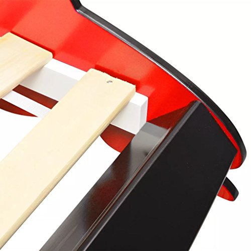 vidaXL Kinderbett LED Rennwagen-Design 90x200cm Rot Autobett Jugendbett Bett