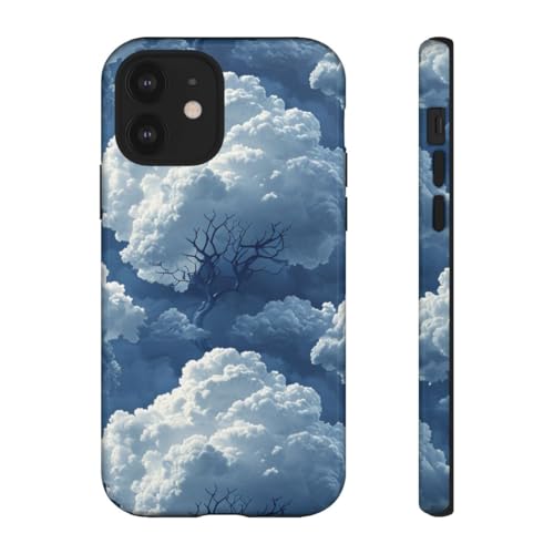 Coque iPhone 12 rigide bleu évite rayures motif 3D brillant