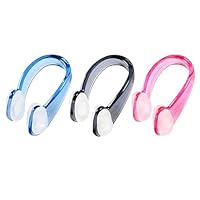 UAMLVCN Nasenklammer Schwimmen, 3 Stück Anti-Rutsch Nasenklammer zum Schwimmen, Nasenklammer Schwimmen Kinder für Erwachsene Kinder Unisex Anfänger Profischwimmer (Schwarz&Blau&Rosa)