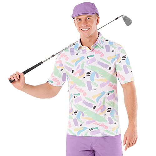 Image of Royal & Awesome Pastel Golf Hats Men, Funny Golf Hats, Mens Newsboy Cap, Flat Cap Style, Bright Pastel Design, One Size