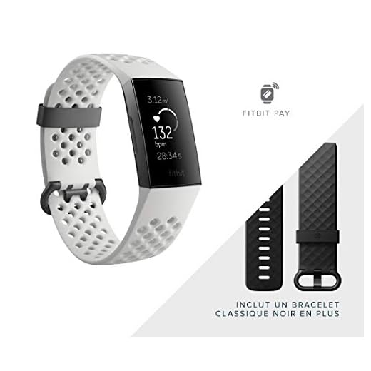Fitbit Charge 3 - Bracelet d'activité Forme et Sport : Jusqu'à 7 Jours d'autonomie et Étanche