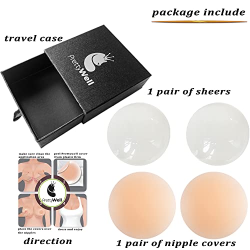 Prettywell NIPPLE COVERS No Show For Women, Waterproof Adhesive Pasties Nipple Cover thumb #5