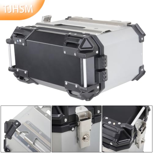 Caja lateral rígida para motocicleta 36L Silver Hard Side Saddlebag Box miniatura 3