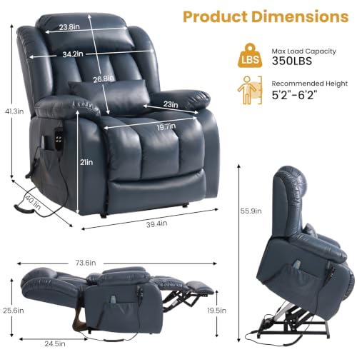 Image of Dual Motor Infinite Position Lay Flat Power Lift Recliner Chair for Elderly