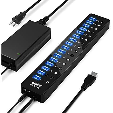 atolla 16 Port USB Hub 3.0 with Switches Cover