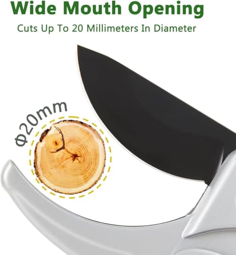 Image of JD FRESH Ratchet Pruning Shears 8 Inch, Sk-85 High Carbon Steel Gardening Scissor Plant Cutter for Flowers, Herbs, Hedge Plants, Stems, Branches, 3 Stage Ratchet, Safety Lock, Anti Slip Handle