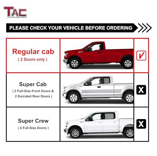 Estribos laterales negros TAC para F150 Regular Cab 2004-2008 miniatura 3
