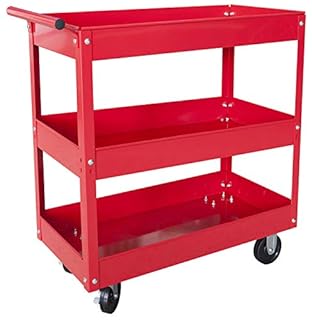 BIG RED 400 LBs Capacity 3 Shelf Steel Service Utility Cart, APTC302R (B08KFPRR6D)