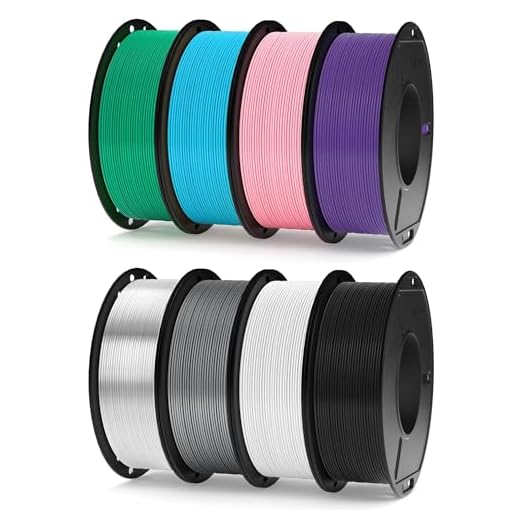 ELEGOO 250g PLA 3D Printer Filament Bundle 1.75mm, 8 Colors Dimensional Accuracy +/- 0.02mm, 8 Pack 250g Spool, Black/White/Space Gray/Translucent/Sky Blue/Sea Green/Pink/Purple
