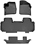 MAXLINER Custom Fit Floor Mats 3 Row Liner Set Black Compatible with 2018-2023 Chevrolet Traverse with 2nd Row Bench Seat
